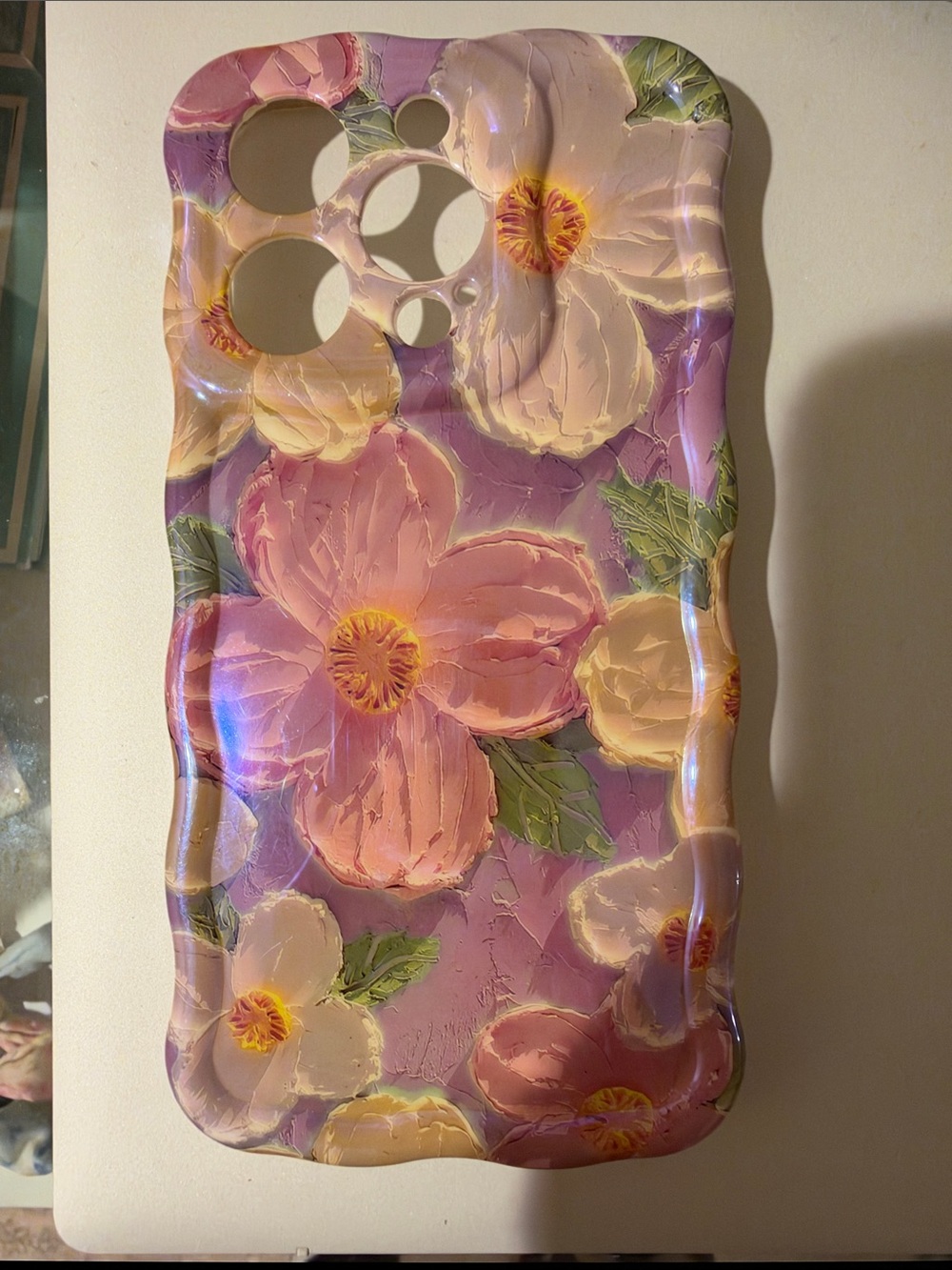 LoveShackFancy Lavender Floral Phone Case with Pink, Cream & Yellow Accents